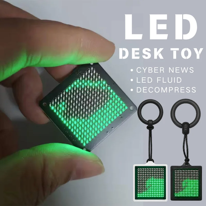Mini Square Programmable Glowing Light Key Holder ﻿ LED Fluid Motion Keychain Desktop Ornament Fashion Backpack Ornament Gift