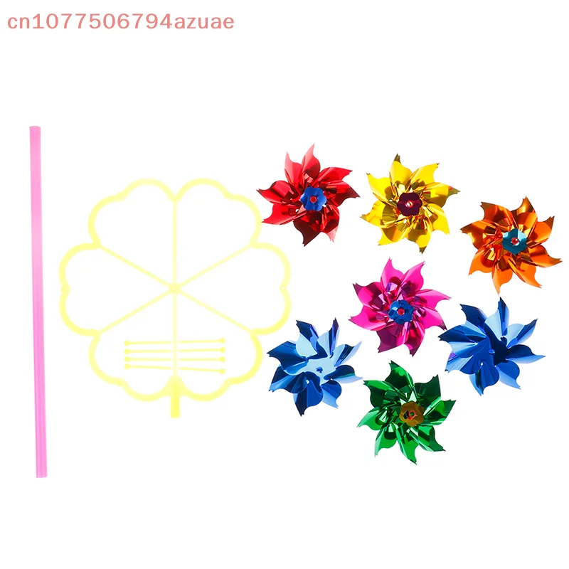 الملونة DIY الترتر طاحونة الرياح سبينر حديقة المنزل ديكورات للباحة لعبة أطفال