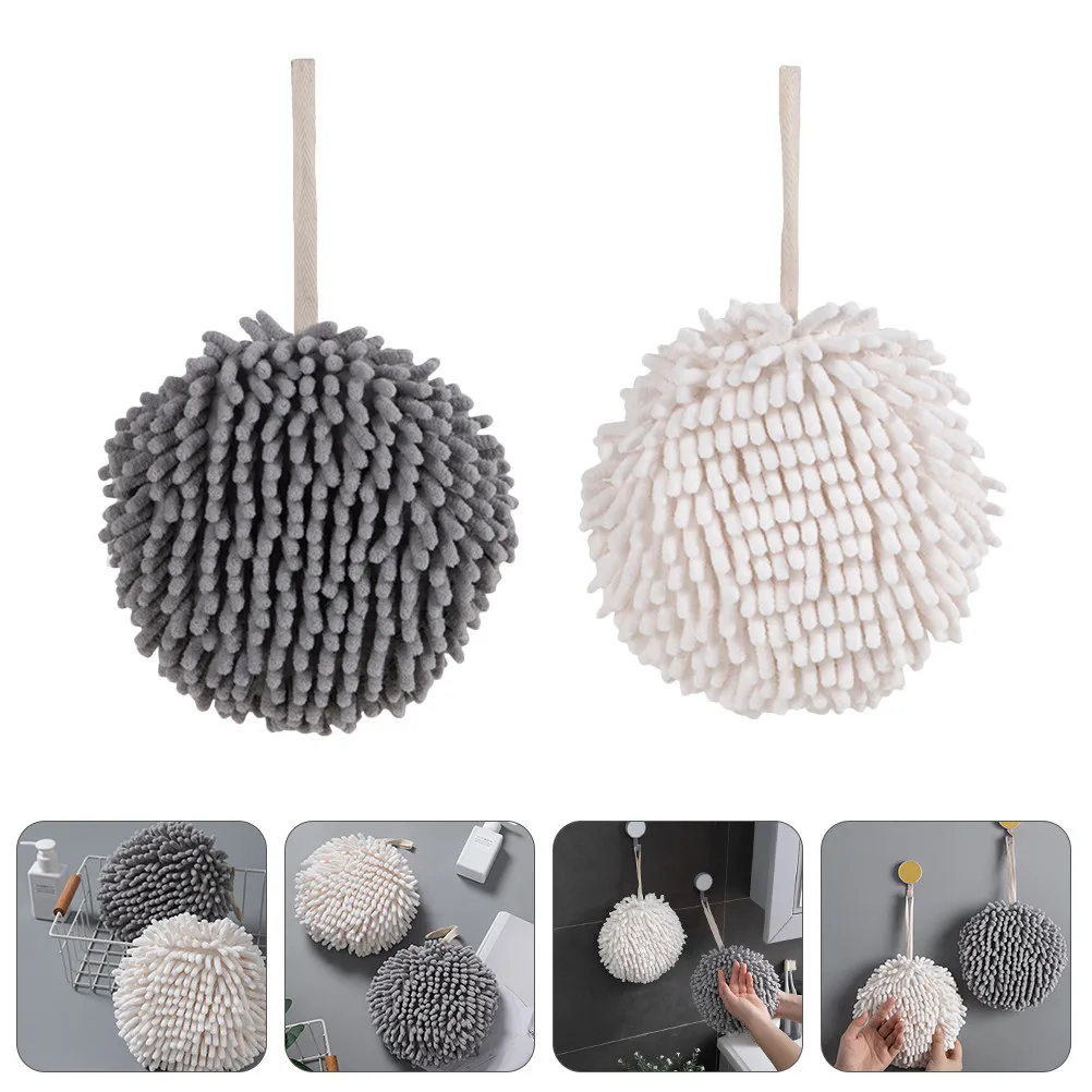2Pcs High Density Chenille Hand Towels Excellent Absorption Quick Dry for Cookware Glass Furniture Kitchen Home