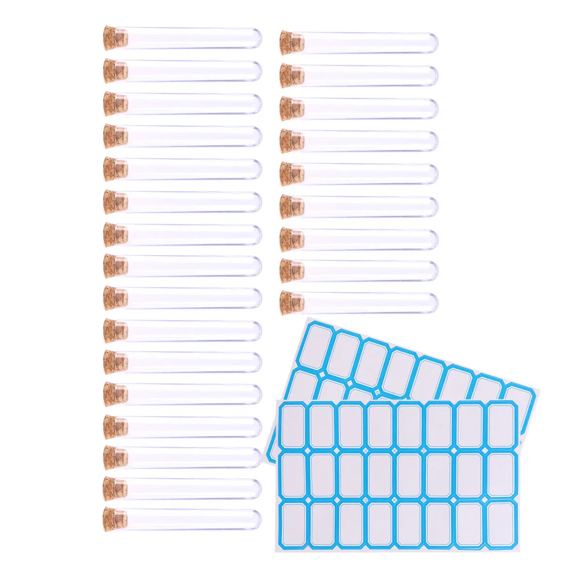 

50Pcs Test Tubes with Cork Stoppers Clear Glass Portable Sample Storage for Travel Liquid Gel Powder Science Experiment