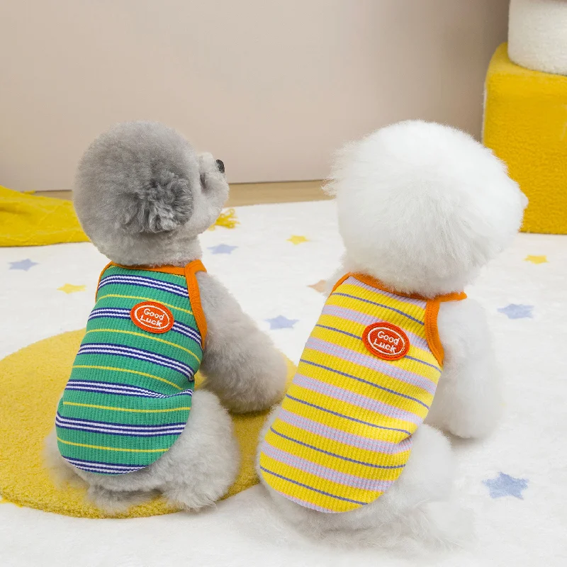 

Summer Shirt for Dogs Puppy Clothes Bichon Frise Chihuahua Stripe Dog Sweatshirt Dog Cooling Vest for Small and Medium Dogs