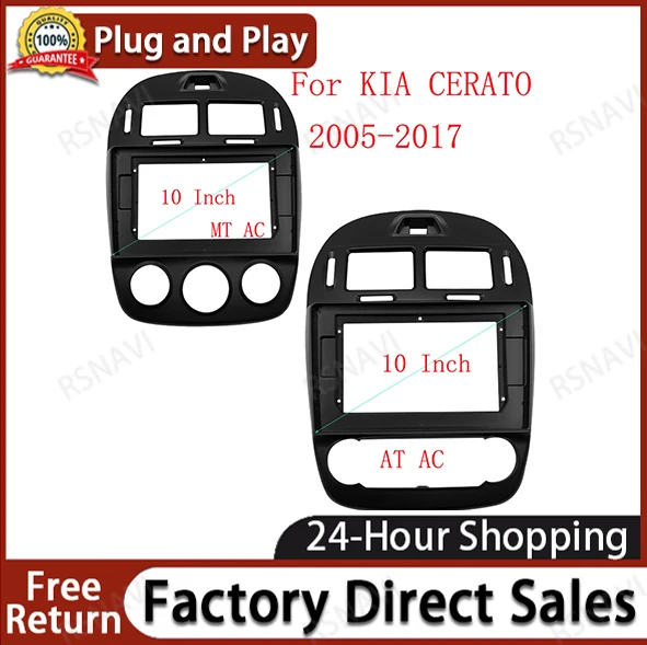 10.1 Inch Car Facia For KIA CERATO 2005-2017 Stereo Fascias Panel Dash Mount Installation 1/2Din Radio Player Car DVD Frame Kit