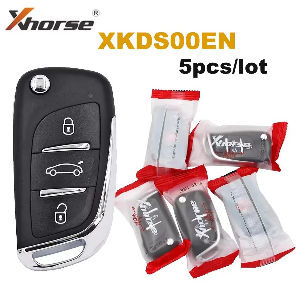 5pcs/lot Xhorse XKDS00EN 3 Buttons Universal VVDI Wire Remote Car Key DS Style For VVDI2 / Mini / Key Tool Max