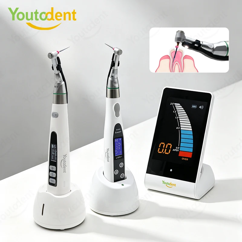 Youtodent Wireless LED Endo Motor Apex Locator Set 16:1 Contra Angle Handpiece Dental Root Canal Treatment Endodontic Instrument