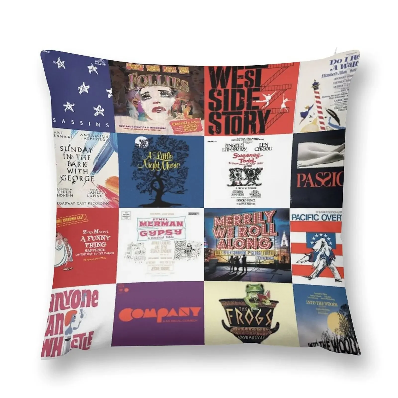 

Sondheim collage Throw Pillow Decorative pillow case Anime christmas pillow case