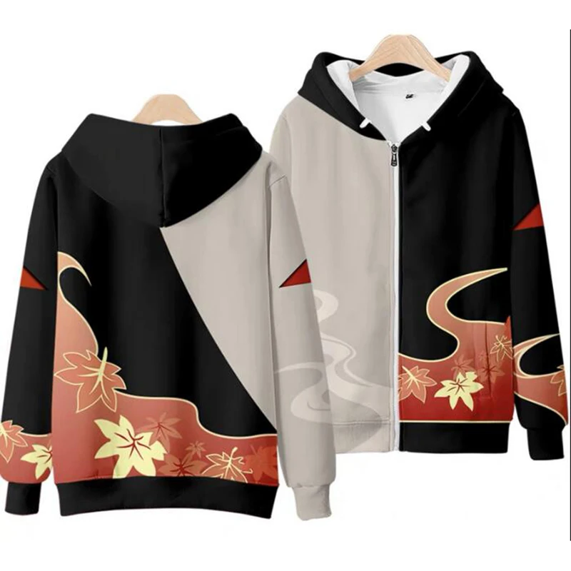 Genshin-Sudadera con capucha de Anime para hombre y mujer, prenda de manga larga con estampado 3d de Kaedehara Kazuha, Unisex