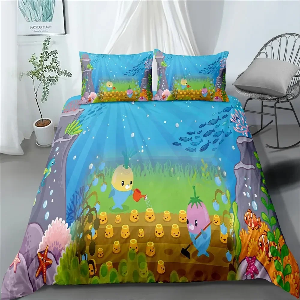 

The Octonauts 3D Bedding Set Cartoon Duvet Cover Polyester Pillowcases Quilt Cover Gift For Kids Twin King Queen Home Decor