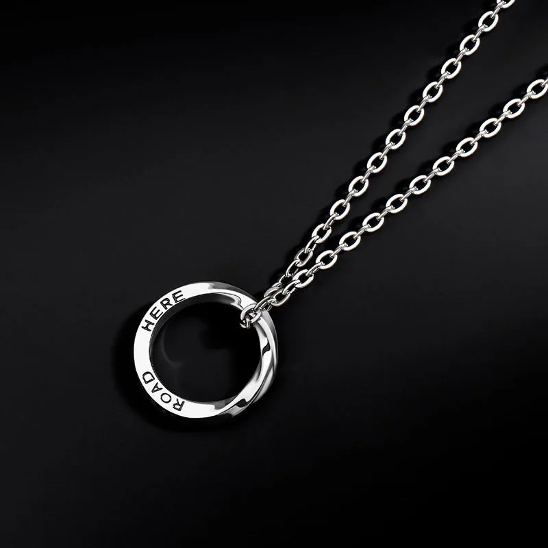 Trendy Mobius Strip Pendant Minimalist High Sense Necklace For Men Unique Clavicle Chain