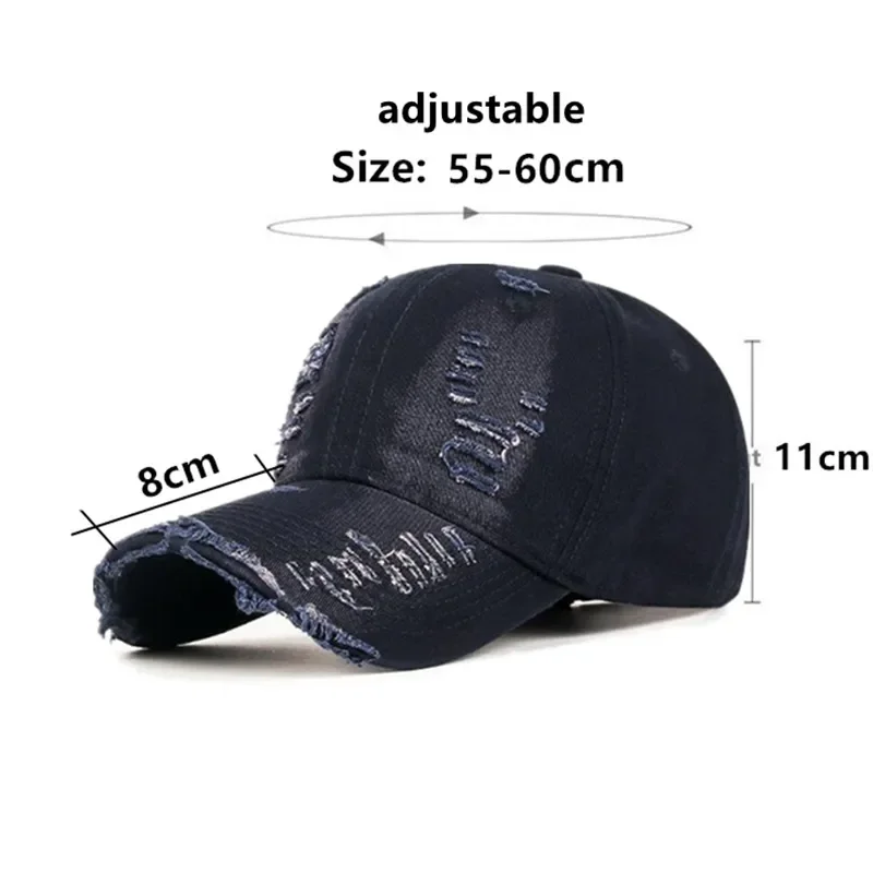 

Washable Cotton Vintage Baseball Caps For Men Personality Broken Hole Retro Hip Hop Party Hats Golf Cap Women's Hat Snapback Cap