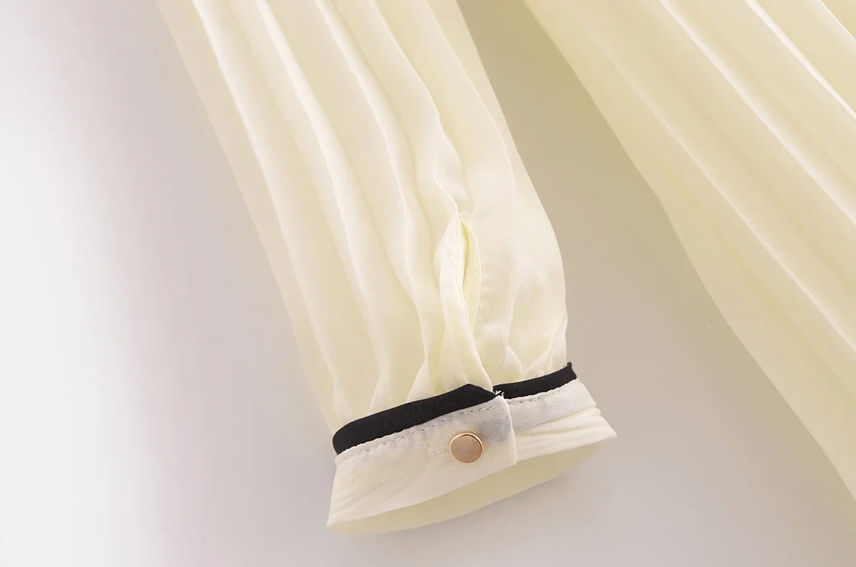 Women Pleated Chiffon Dress 2025 Female With Belt Long Dress 6P19