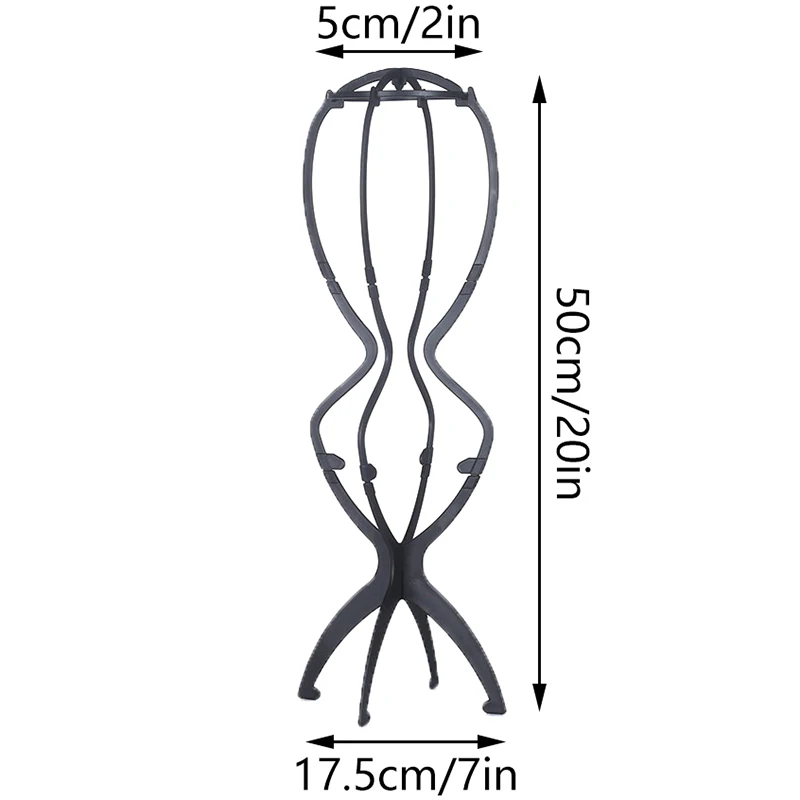 1PCS Wig Stand Collapsible Wig Holder Durable Wig Display 20 Inch Tool Travel Wig Stand For Styling Display Women Long Wig