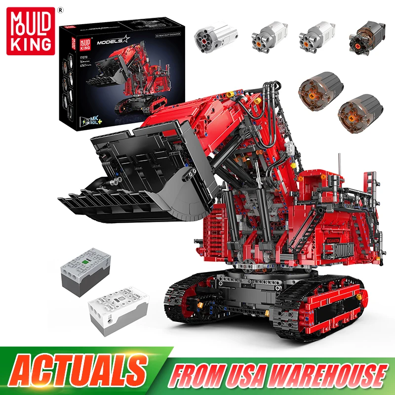 

Mold King 17070 17071, технические игрушки для автомобилей, экскаватор RC R 9800, строительный блок, инженерный экскаватор, кирпич, детский рождественский подарок