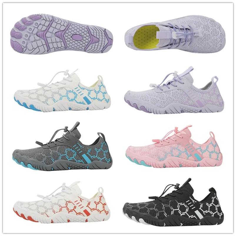 Women Men Aqua Shoes Upstream Wading Water Sneakers Quick Dry Beach Barefoot Outdoor Upstream Wading Water Sports Swimming Shoes