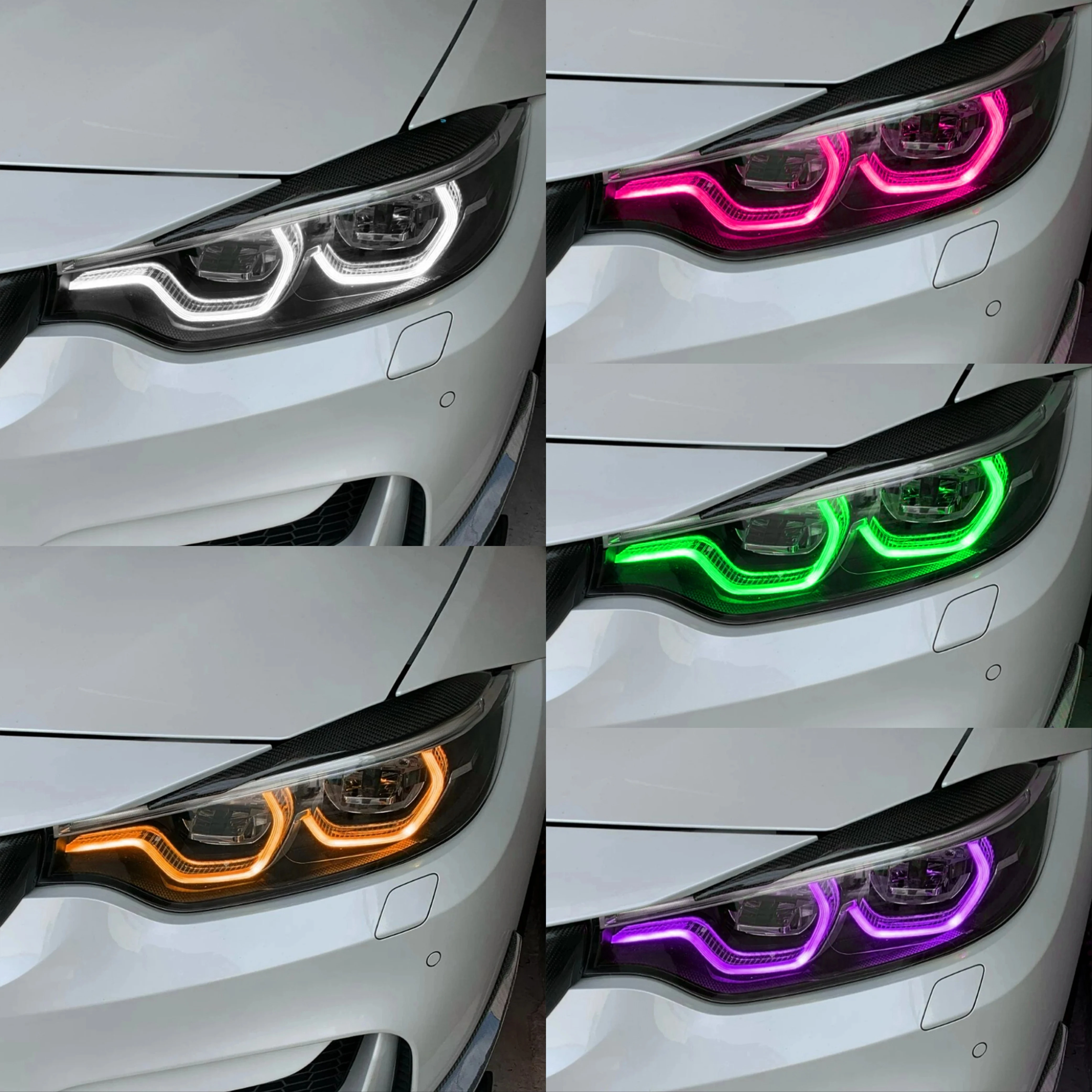 

Адаптивный светодиодный модуль фар DRL для BMW M3 M4 4 серии F80 F82 F32 F33 F36 LCI 2018-2020 годов выпуска, желтые ангельские глазки, дневные ходовые огни, указатели поворота