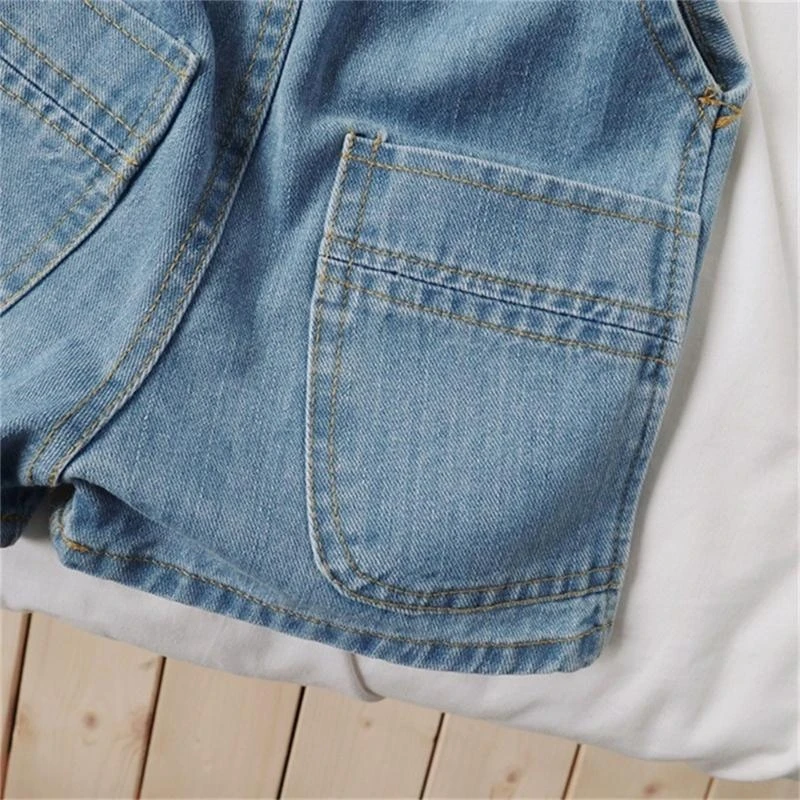 Y1UB Stylish Toddler Jeans Overalls Shorts Easy Wear Design Spring Summer Casual Outfit Short Bottoms Pants