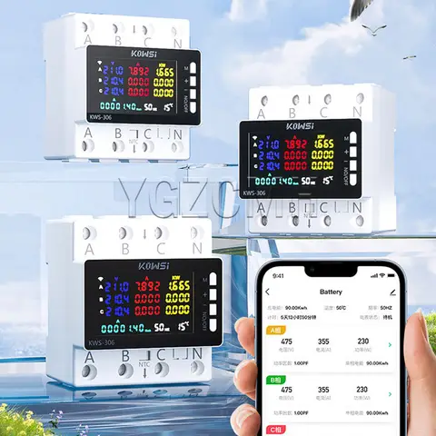 KWS-303 Tuya WiFi Energimätare 8 i 1 Multifunktionell AC Spänning Amperemeter APP-kontroll AC85-290V/40a Spänningsmätare 8 best sales voltmeter wifi - №7