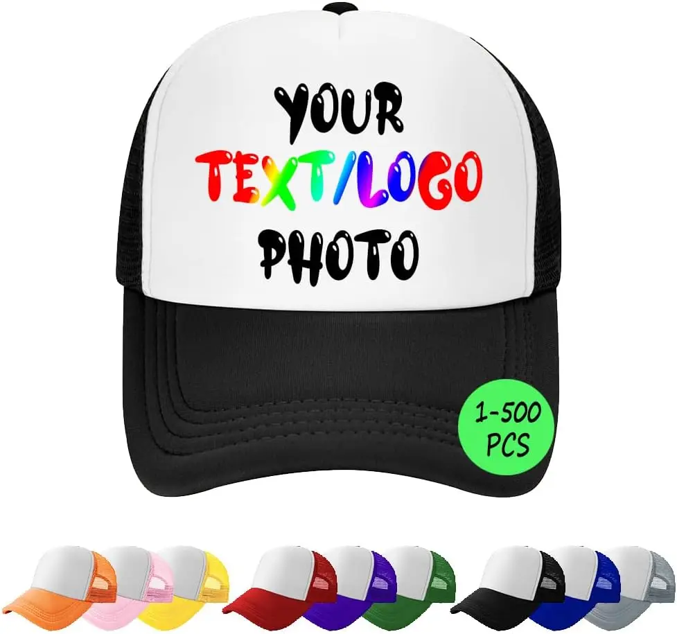 Custom Trucker Hat Personalized Baseball Cap Add Your Text, Photo, Logo, Store Advertising Hats for Women Men