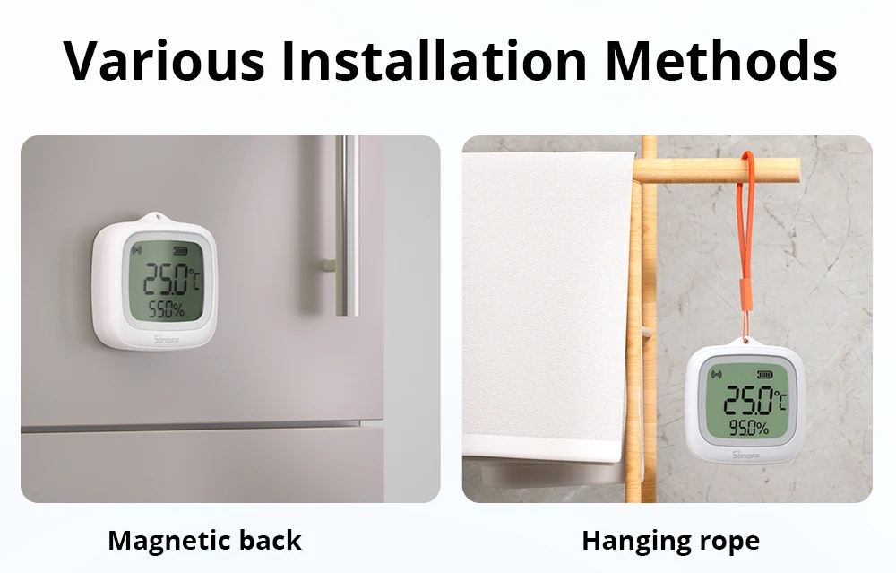 Sonoff SNZB-02WD zigbee lcd inteligente sensor de umidade temperatura ip65 à prova dip65 água para banheiro estufa fora via zbbridge-p