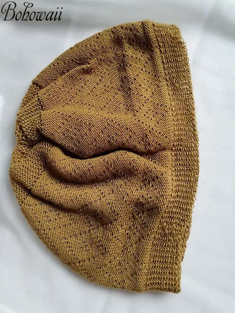 BOHOWAII cappelli da preghiera berretti in maglia di cotone Kippah berretto arabo ebraico Kufi Bonnet Homme Musulman cappello musulmano invernale per uomo