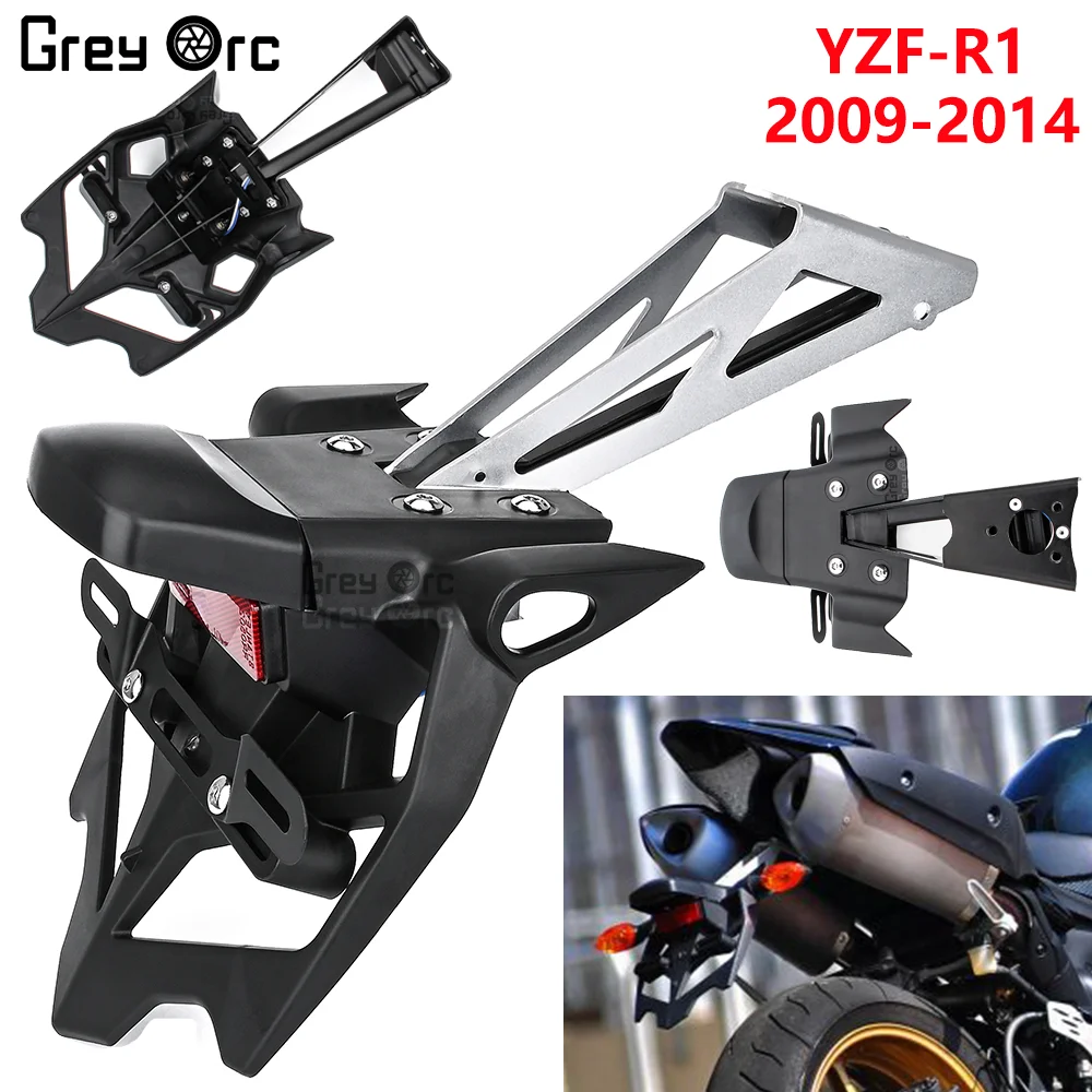 Motorcycle Rear Mudguard License Plate Installation Bracket For Yamaha YZF R1 YZFR1 YZF-R1 2009-2014 2013 2012 2011 2010