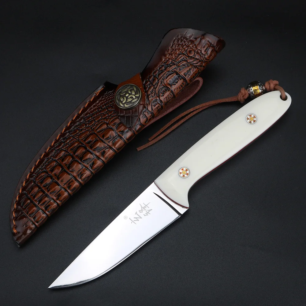 Outdoor Knife 5CR Integrated Keel High Hardness Small Straight Knife for Easy Survival, Fruit Peeler, Camping Meat Cutter