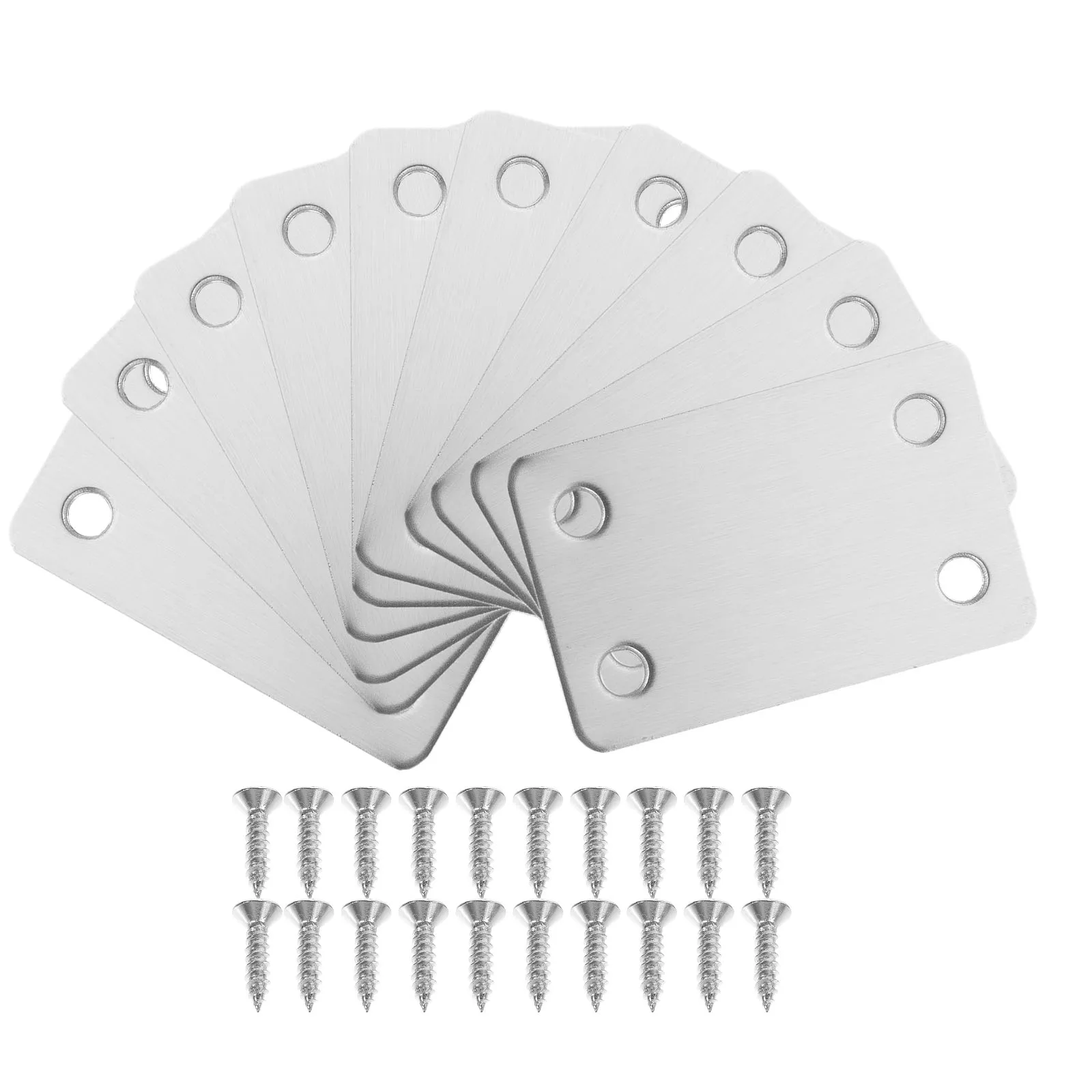 

10pcs 40x60MM Flat Mending Plates Metal Brackets Holes for Wood Furniture Shelves Repair Hardware Stainless Steel Screws