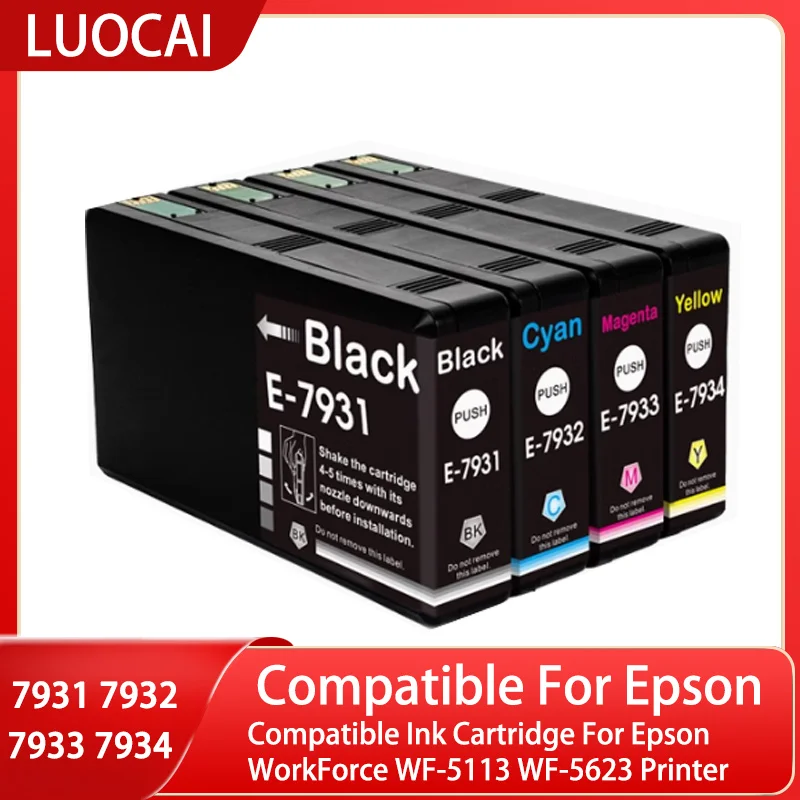 LUOCAI  T7931 T7932 T7933 T7934 Compatible Ink Cartridge For Epson WorkForce WF-5113 WF-5623 Printer T793XL Use For SEA Area