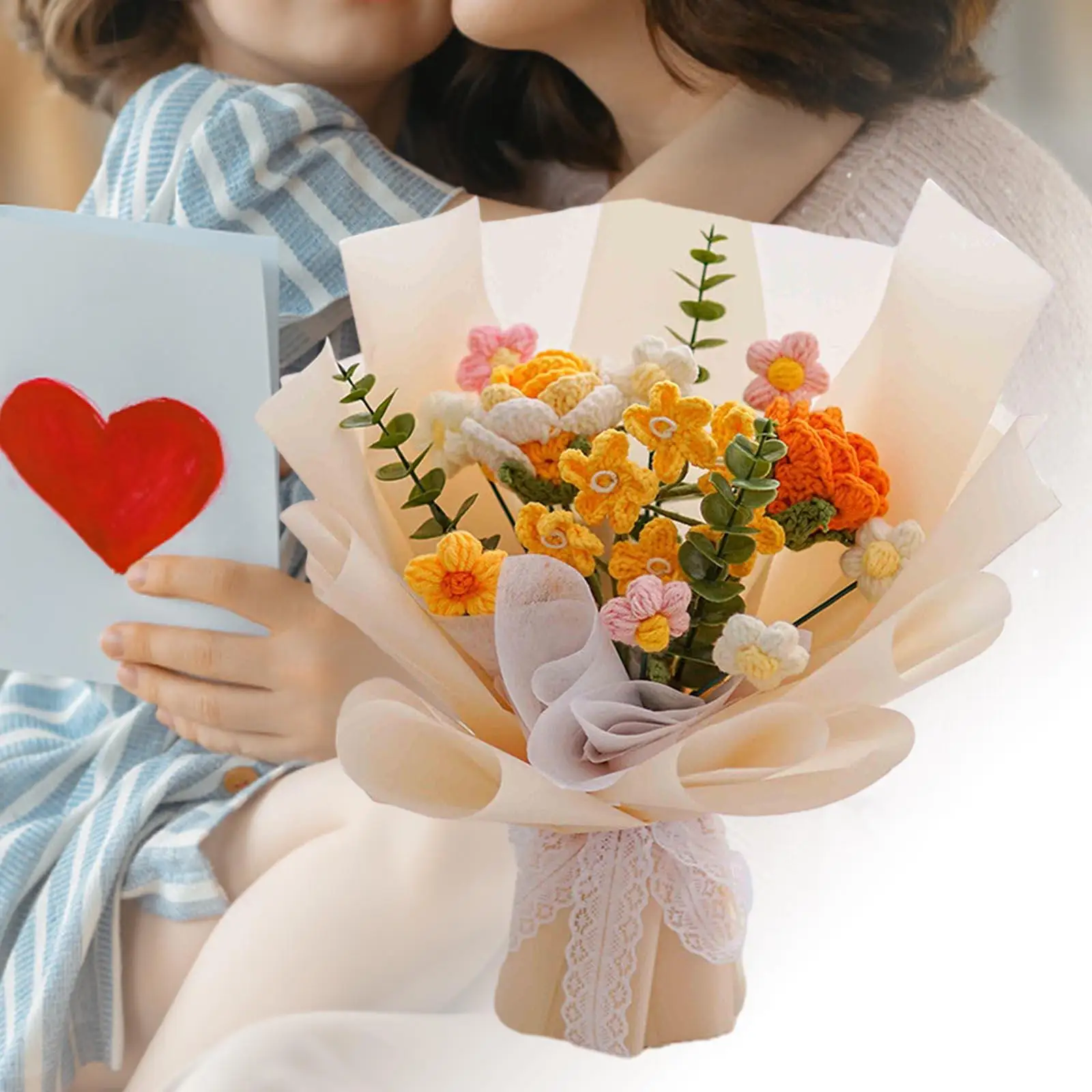 

Вязаный букет розы, искусственный цветок, милый Смешанный Букет для вязания крючком