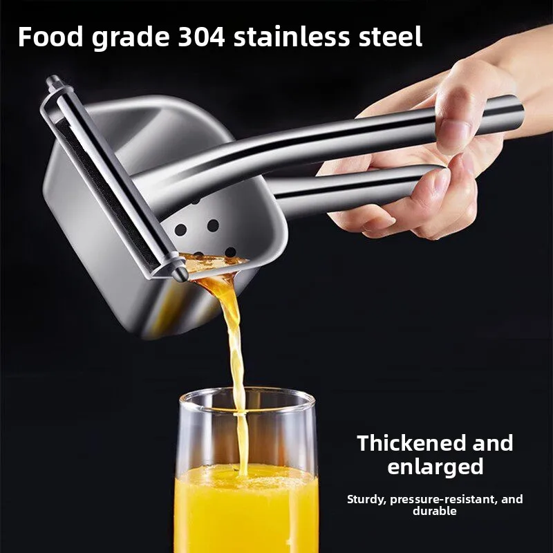 304 Stainless Steel Manual Fruit Press Juicer Multifunctional Lemon Orange Pomegranate Squeezer For Household Use