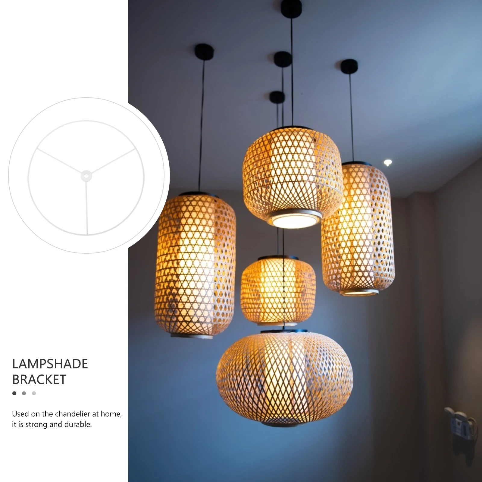 

2pcs Metal Lampshade Frame For Ceiling Light Diy Chandelier Accessory White Durable Rustproof Lampshade Holder Simple Design