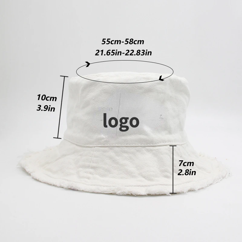 Customized Bob White Bucket Hats Unisexe Man Women Cotton Fisherman Caps Chapeau Uv Protection Beach Sun Hats for Women