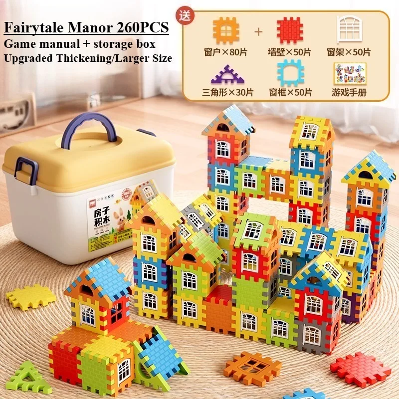 

Children's House Building Blocks Assembly Puzzle Toys 240-360PCS Puzzle Sets for Boys and Girls Birthday Gift House Puzzle Toys