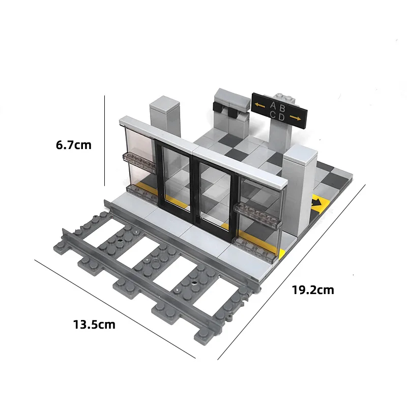 Subway Station MOC Scene City Traffic Building Blocks Security Inspection Process Platform Bricks Kits Compatible With LEGO