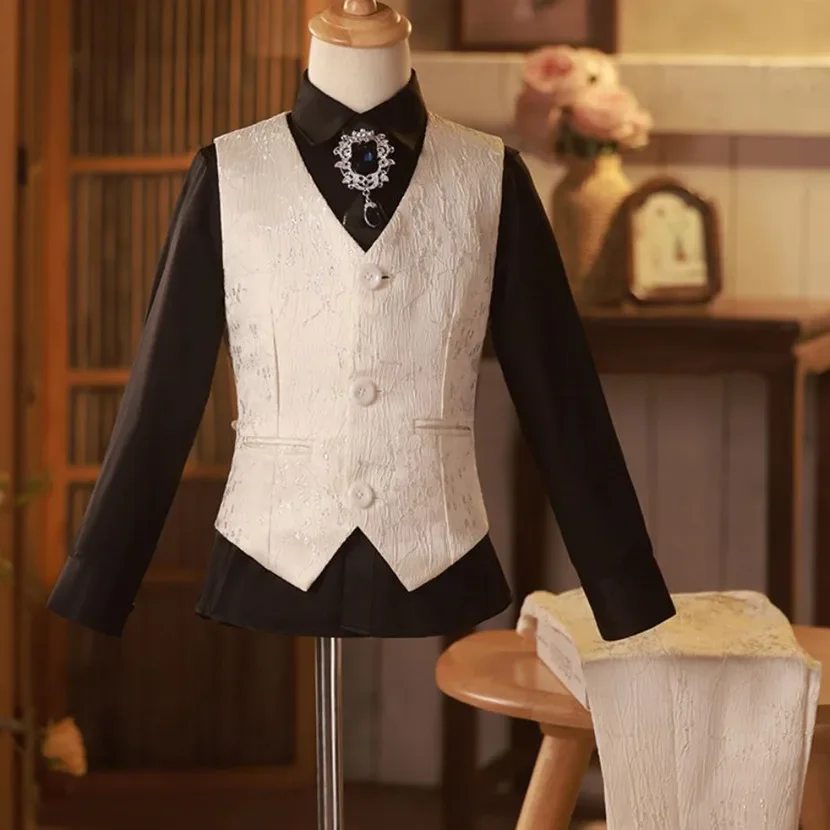 

Children's Host Performance Costume Suit Kids Wedding Birthday Baptism Formal Party Evening Gown Boy Blazer Sets A3221