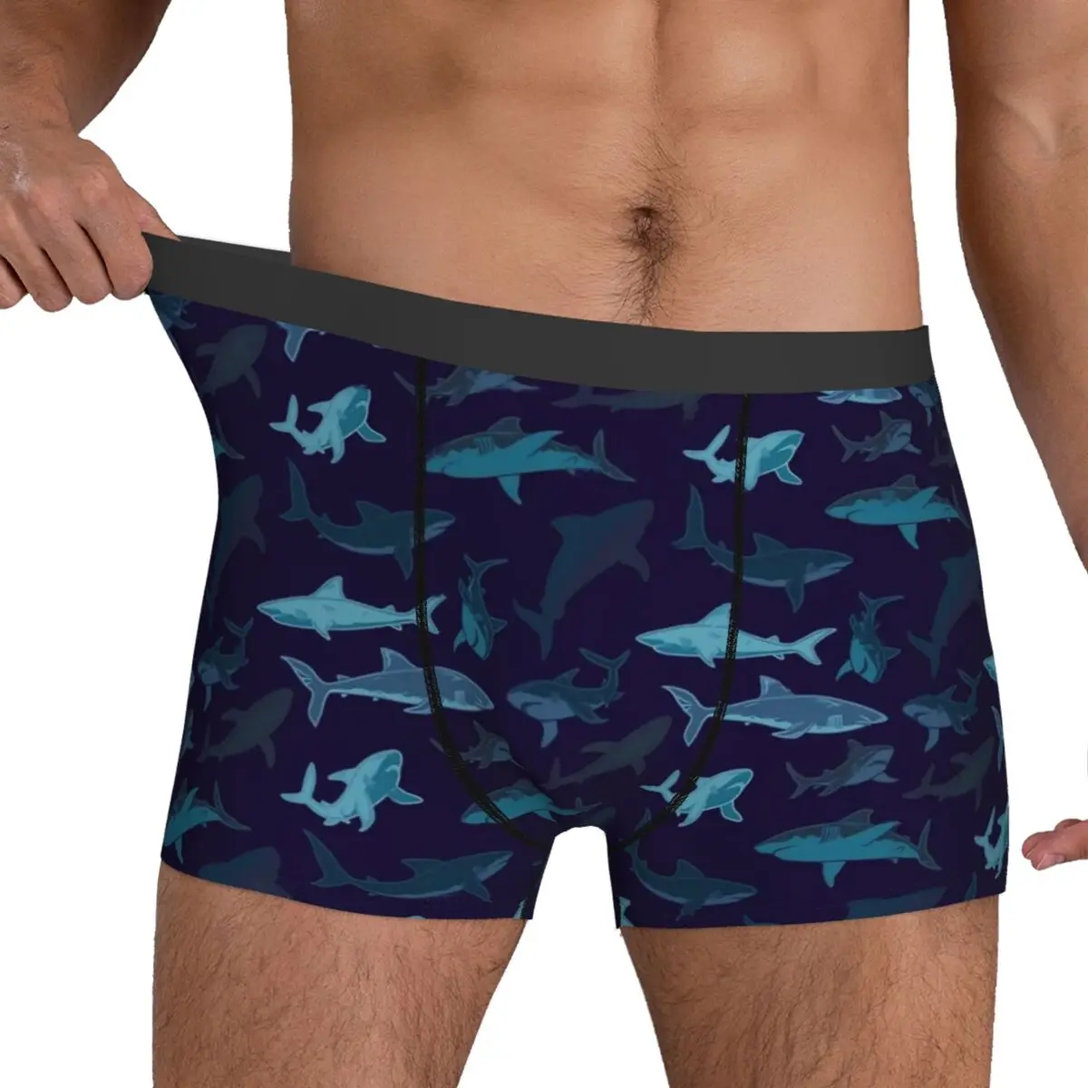 

Нижнее белье Blue Sharks, камуфляжные мужские трусы, милые шорты-боксеры, популярные шорты, трусы больших размеров
