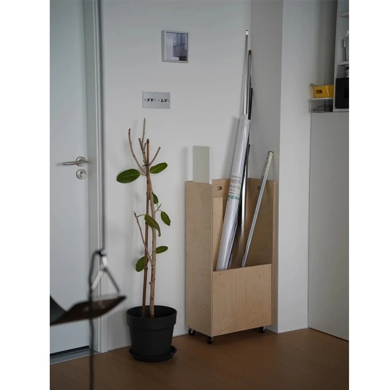 البتولا المحيط مجلس مظلة تخزين الرف المنزلية مظلة رف المنقولة فتحة ضيقة خزانة لوازم الفن