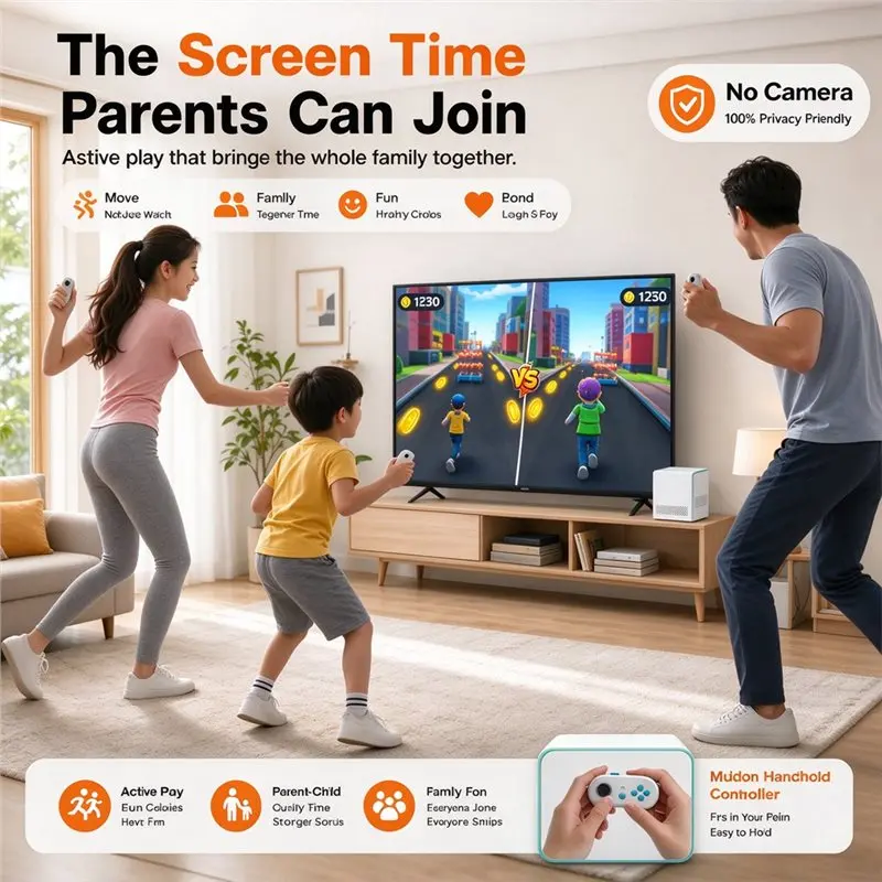 M07K-Motion X Sensing Multifunctional Game Console, Home Fitness Video Game Machine For Family, Plug& Play