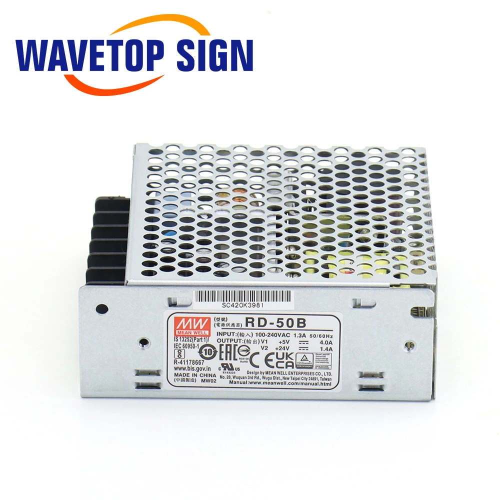 

Импульсный источник питания SignkoRay RD-50A/B RD-35A/B RD-65A/B с двойным выходом 5 В 12 В 24 В для станка для лазерной резки и гравировки CO2