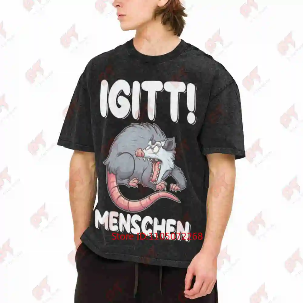 Igitt Menschen Ratte Ekel Lustig Spruch Sarkasmus Vintage Washed Tee Pure Cotton T-Shirt