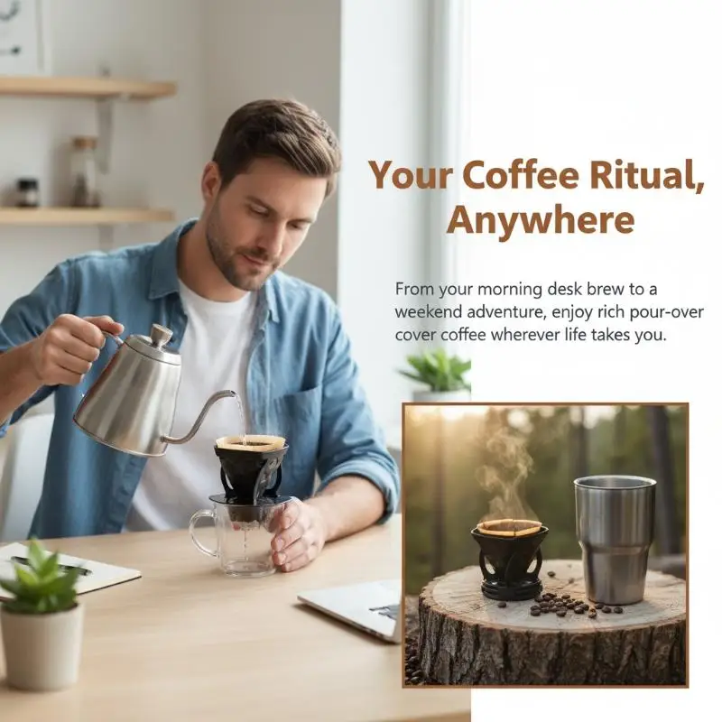 Reusable Coffee Dripper Foldable Hanging Ear Filter Portable Food Safe For Home Office Outdoor Coffee Brewing