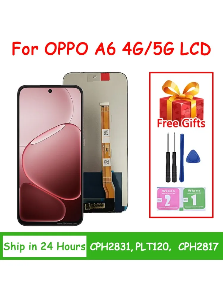 Ekran wyświetlacza A6 do Oppo A6 4G LCD CPH2817, ekran dotykowy z digitizerem do OPPO A6 5G CPH2831, zamiennik LCD PLT120 — zdjęcie produktu 7