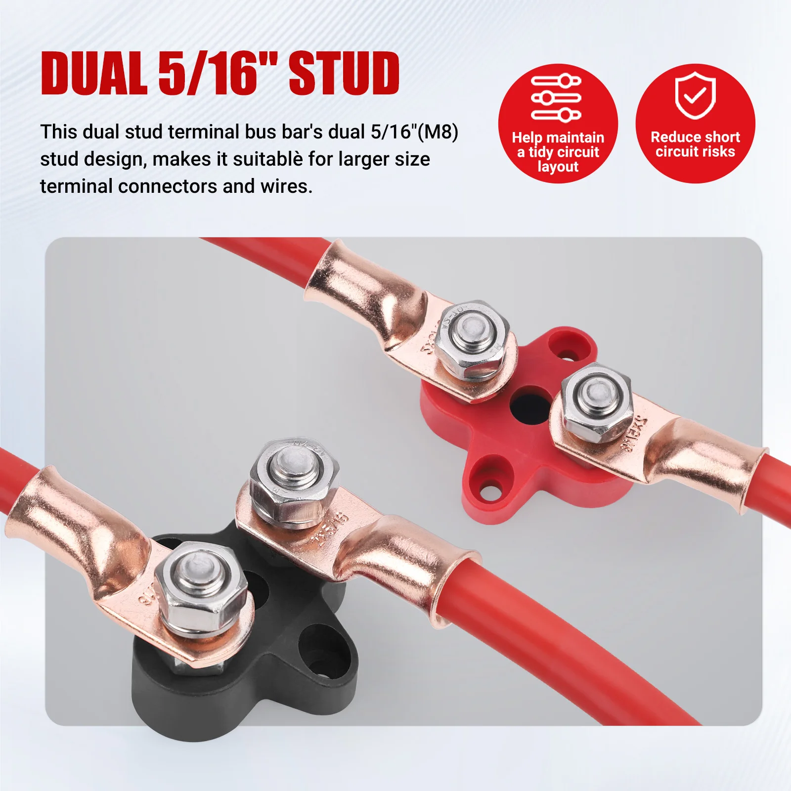 

Шпильки клеммной колодки M6 M8, 1/4 дюйма, 5/16 дюйма, шины, положительные и отрицательные разъемы для распределения питания для автомобиля, аксессуары для лодок на колесах