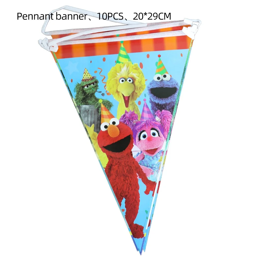 Sesam Cartoon Straße Geburtstag Party Dekoration Elmo Geburtstag Ballon Tischdecke Tasse Teller Geschenk Tasche Baby Dusche Kind Party Gefälligkeiten – Detail 8