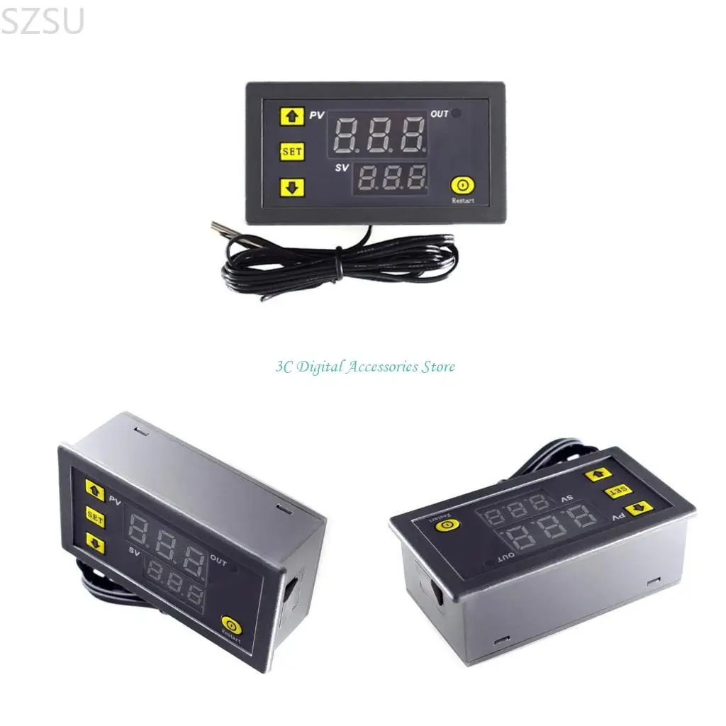 

SZSU DC5V/DC24V 20A Temperature Meter W3230 Digital Temperature Controller with LCD Display Precise Control from -50℃ to 110℃