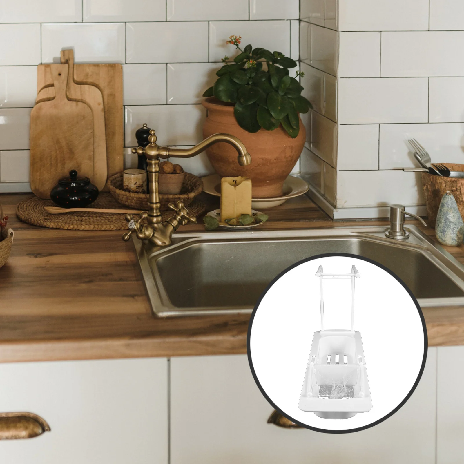 

1Set Telescopic Kitchen Sink Storage Rack Sink Food Strainer Holder Adjustable Mesh Filter Basket Multi-Function Drainer