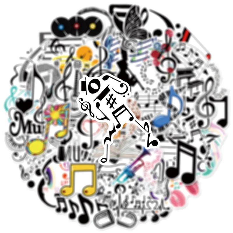 10/30/50 قطعة النوتة الموسيقية البلاستيكية لزجة ملصق الجمالية DIY بها بنفسك الديكور سكرابوكينغ لوازم المحاسبة اليدوية للأطفال #4