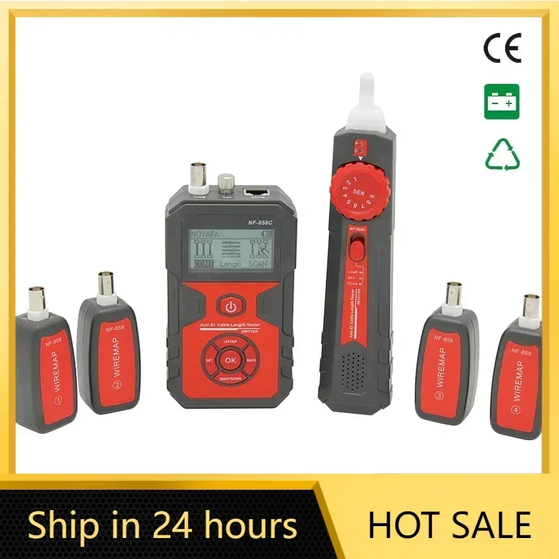 [100% NEW] NF-858C Network Cable Tester Trace Line Locator POE BNC Finder Port Blinking Red Light Test Measure Length Cable Trac