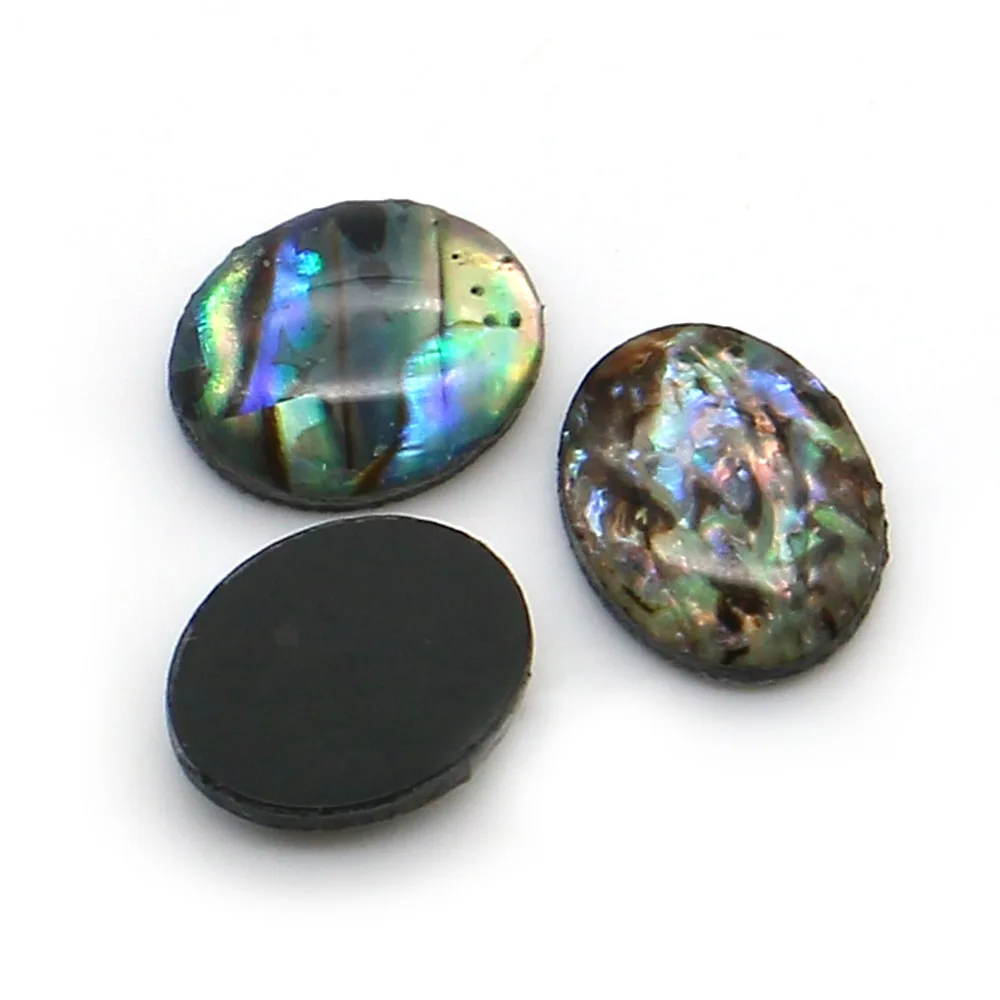 

Oval Natural Abalone Shell Beads 8x10mm Resin Drip Glue Processing Nonporous Ring Surface Accessory 5 Pcs For DIY Creative Gift