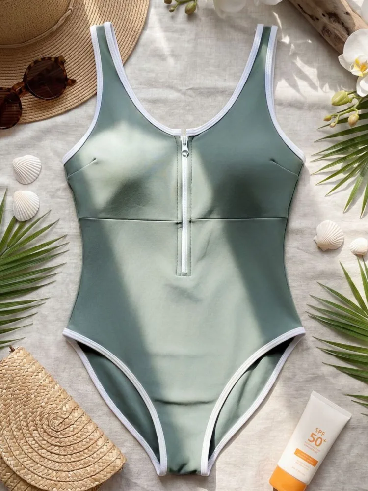 New High Waist Sexy Swimsuit Women Summer Bathing Suit Bikini Set Sleeveless Swimwear Women Beach Swimming Suit For Female