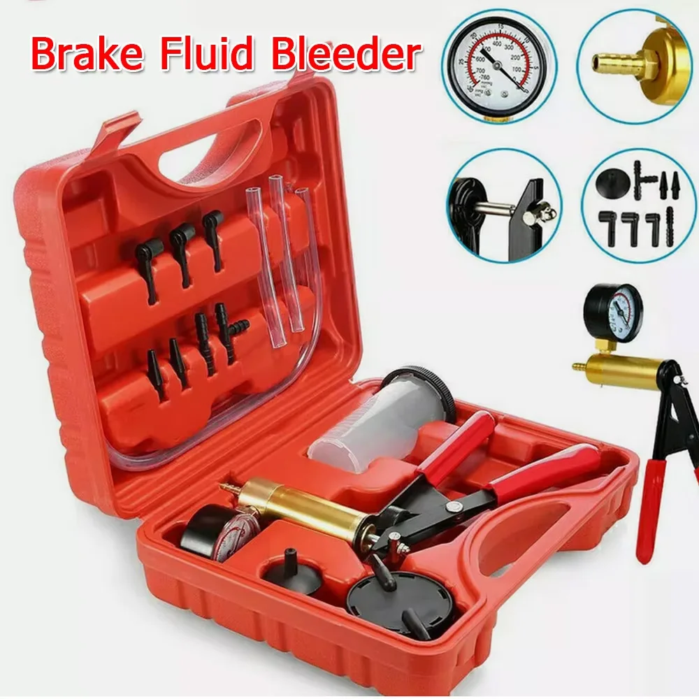 2 in 1 Manual Vacuum Pressure Pump Brake Fluid Drain Kit Vacuum Pistol Pump Tester Kit Portable Brake Clutch Bleeding System - view 3